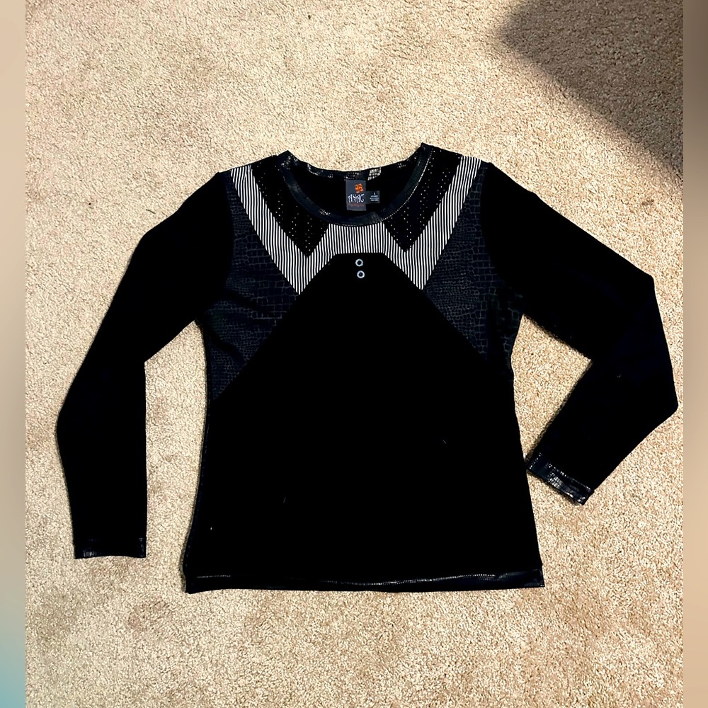 Anac Designed By Kimi Black Patchwork Sweater/Shi… - image 1